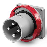 Разъем пром. силовой CEE встраиваемый, штекер, 125A, 3P+E 6h, 380_415VAC 50/60Hz, уст. 114x114mm, IP66/IP67/IP69, серия OPTIMA | код 248.12596 | Scame