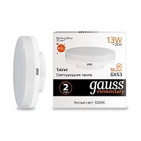Лампа светодиодная Elementary GX53 13Вт 3000К | Код. 83813 | Gauss