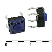 Тактовая кнопка пылевлагозащищенная RUICHI WS6543-250AL, 6.5х6.5х4.3 мм, OFF-ON (4Р), IP 67, 50 мА, 12 В, 50 мОм | код 81622 | Ruichi