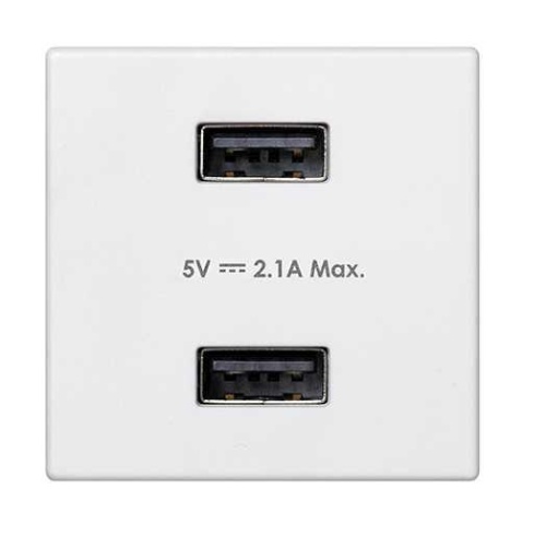 Connect Белый Зарядное устройство 2хUSB, К45 5В, 2.1А | код K126E-9 | Simon