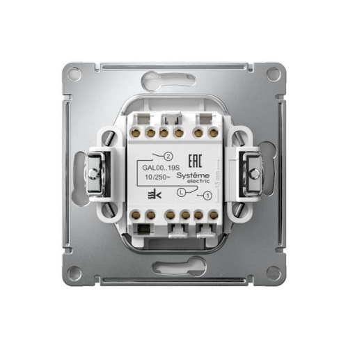 ARTGALLERY 2-клавишный ВЫКЛЮЧАТЕЛЬ ДЛЯ ЖАЛЮЗИ, 2х сх.4, 10А, механизм, быстрозажимные клеммы, АЛЮМИНИЙ | код GAL000319S | Systeme Electric фото 6