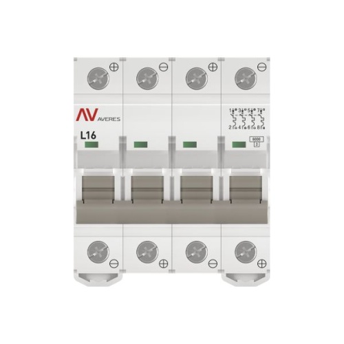 Выключатель автоматический AV-6 DC 4P 16A (L) 6kA EKF AVERES | код mcb6-DC-4-16L-av | EKF фото 4