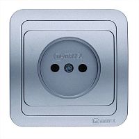 Розетка 1-м СП Mimoza 16А IP20 без заземл. серебр./серебр. Makel 23402