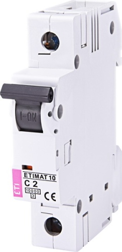 Автоматический выключатель ETIMAT 10 1p C 2А (10 kA) | код 002131708 | ETI