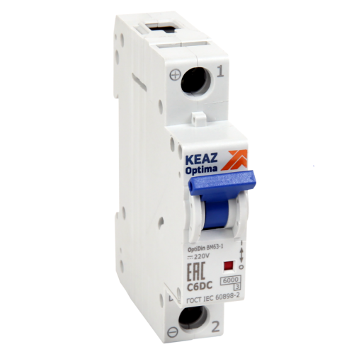 Выключатель автоматический однополюсный 3А B 10кА DC OptiDin BM63-1B3-DC-УХЛ3-РЕГ | код 280625 | КЭАЗ