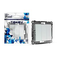 Выключатель 3-кл. СП Pixel 10А IP20 механизм перламутр. | код TKE-PX-V3-C04 | TOKOV ELECTRIC