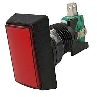 Кнопка GMSI прямоугольная RUICHI 3B-R с LED подсветкой 12 В, 5 А, 30 мОм, 250 В, no-nc+nc-no, красная | код 57039 | Ruichi