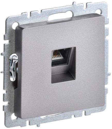 BRITE Розетка компьютерная RJ45 кат.5E РК10-БрС сталь | код BR-K10-1-K46 | IEK