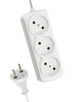 Удлинитель 3х3м 6А IP20 ШВВП 2х0.75 Космос | код YKsm3m-3g(6A)E | КОСМОС