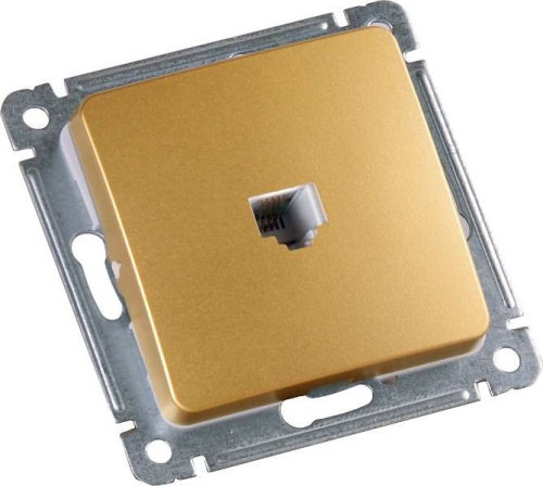 MASTER Розетка компьютерная скрытой установки, в рамку, золото | код РСК-400-07 | HEGEL