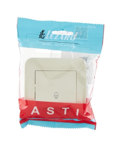 Кнопка звонка 1-кл.СП ASTI 10А IP20 в сборе крем. LEZARD 7081-0303-103 фото 4