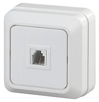 Розетка телефонная RJ11, ОУ, Quadro, белый, 2-302-01 | код Б0027661 | ЭРА