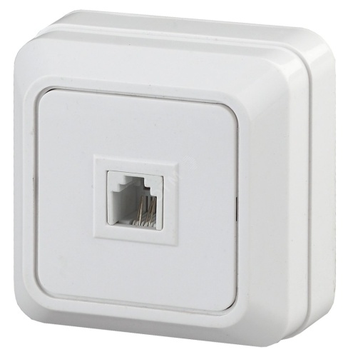 Розетка телефонная RJ11, ОУ, Quadro, белый, 2-302-01 | код Б0027661 | ЭРА