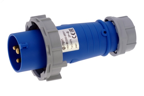 Вилка кабельная 16A/230V/1P+N+E/IP67 | код CA278 | INPIN