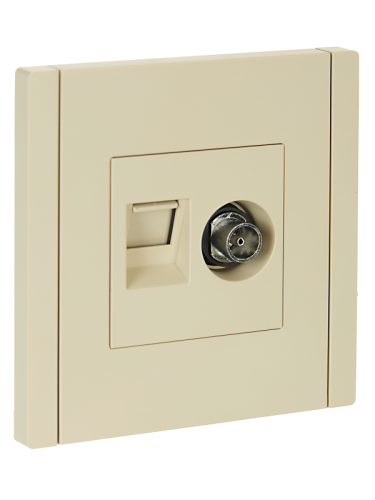 FORTE&PIANO Роз. двойная TV+RJ45 кат.5E FP436 ван. IEK | код FP-AK20-1-K10 | IEK