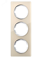 Рамка вертикальная стеклянная тройная, цвет бежевый | код 2234947 | OneKeyElectro