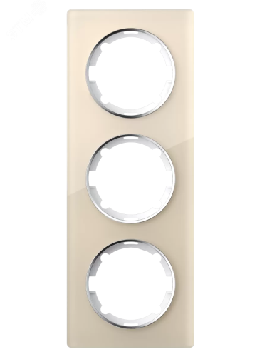 Рамка вертикальная стеклянная тройная, цвет бежевый | код 2234947 | OneKeyElectro