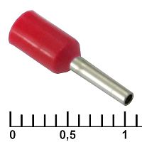 Наконечник втулочный изолированный RUICHI DN00506, 1x6 мм, 0.5 мм?, красный | код 90945 | Ruichi