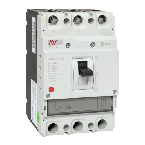 Автоматический выключатель AV POWER-2/3 125А 80kA TR AVERES | код mccb-23-125H-TR-av | EKF фото 2