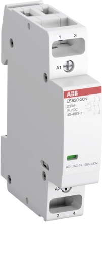 Контактор ESB20-02N-01 модульный (20А АС-1. 2НЗ). катушка 24В AC/DC ESB20-02N-01 | код 1SBE121111R0102 | ABB