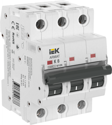 ARMAT Авт. выкл. M10N 3P K 6А IEK | код AR-M10N-3-K006 | IEK
