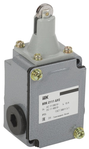 Выключатель концевой ВПК-2111-БУ2 толкатель с роликом IP65 | код KV-1-2111-1 | IEK