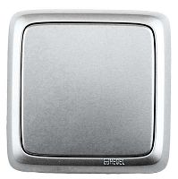 Выключатель одноклавишный наружный с изоляционной пластиной серебро 16А | код ВА16-113-06 | HEGEL