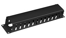 Cabeus JB07-2U-BK Кабельный органайзер 19 2U с крышкой, металлический, цвет черный (RAL9004) | код 8644c | Cabeus