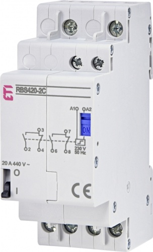 Контактор импульсный RBS 420-2С 230V AC 20A (2перекидн.,AC1) | код 002464139 | ETI