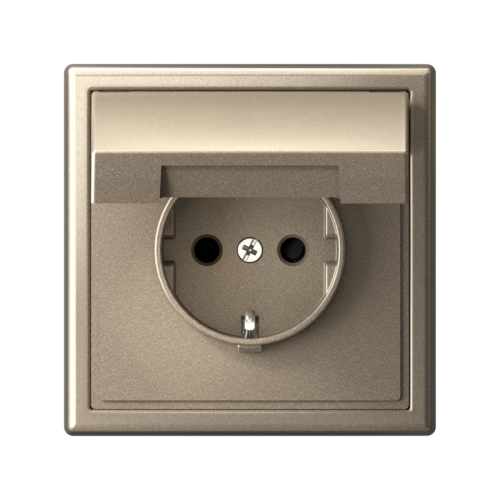 ARTGALLERY РОЗЕТКА с заземл. со шторк. с крышк., 16А, IP20, механизм, быстрозажимные клеммы, шампань | код GAL000546S | Systeme Electric фото 3