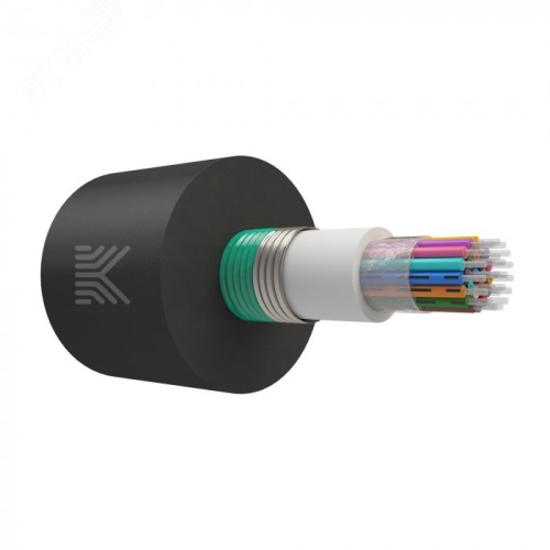 Кабель оптический в канализацию с ЦТ. бронированный стальной лентой. G.652.D. 24 волокна. 2.7 кН | код КОС-ОКГ-24хG.652.D-Т 2.7кН | KOSCAB