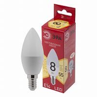 Лампа светодиодная RED LINE LED B35-8W-827-E14 R 8Вт B35 свеча 2700К тепл. бел. E14 | Код. Б0050694 | ЭРА