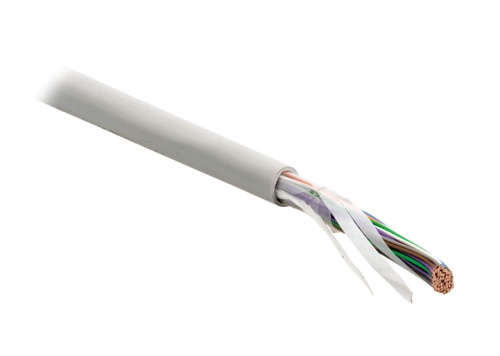 Hyperline UUTP10-C3-S26-IN-PVC-GY Кабель витая пара. неэкранированная U/UTP. категория 3. 10 пар (26 AWG). одножильный (solid). PVC. –20 C - +60 C. серый | код 36544 | Hyperline