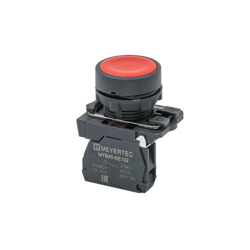 Кнопка плоская красная, 1NС, IP65, пластик MTB5-AA42 | код 137227 | MEYERTEC