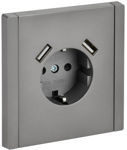 FORTE&PIANO Роз. з/к/ш в/к 16А USB A+A 3,1А FP545 ст. IEK | код FP-R14-16-U21-D31-K46 | IEK