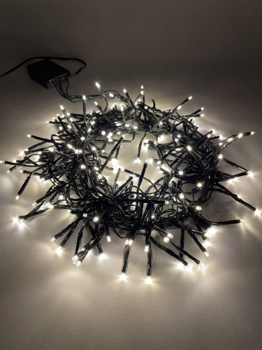 Гирлянда светодиодная "Нить Мишура" 2м 200LED 220В IP20 зел. провод тепл. свет | Код. Б0047970 | ЭРА