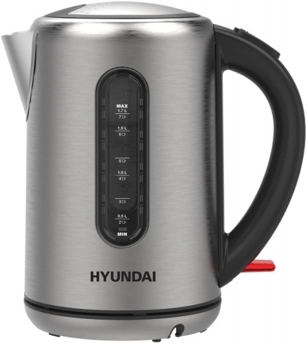 Чайник электрический Hyundai HYK-S9909 1.7л. 2200Вт серебристый матовый/черный корпус: металл | код 1988384 | HYUNDAI