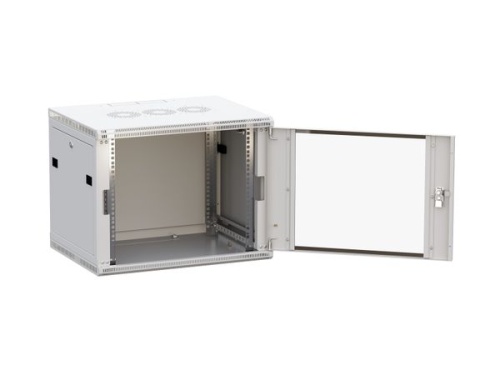 Шкаф настенный 19'' TERACOM PRO 9U 600х450 мм дверь стеклянная с замком-ручкой серый | код TRP-WLL-0964-40G | EKF фото 2