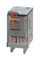 PR032 СИЛАТ Реле промежут., 2СО, КУ24VDC, 10А(240VAC/28VDC), тест, мех.инд., под SR02/PYF08A, шт | код PR032 | SILAT
