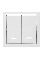 Выключатель 2-клав. LETO с инд. бел. LEZARD 752-0200-112