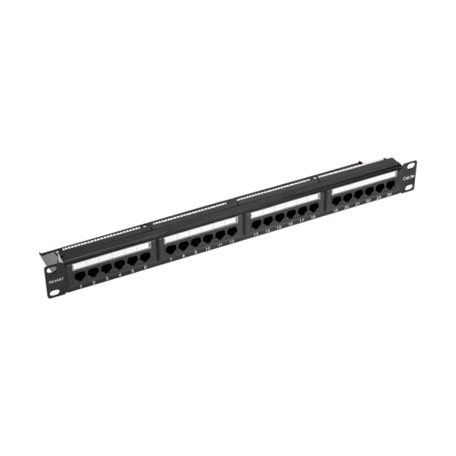 Панель коммутационная с кабельным органайзером 19, 1U, 24 порта, UTP, RJ-45, CAT 5e REXANT PRO | код 02-0031 | REXANT