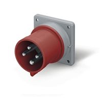 Разъем пром. силовой CEE встраиваемый, штекер, 16A, 3P+E 6h, 380_415VAC 50/60Hz, уст. 75x75mm, IP44/IP54, серия OPTIMA | код 243.1696 | Scame