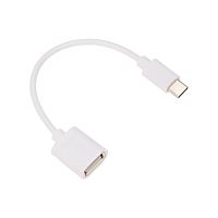 Кабель USB OTG, шт. Type-C – гн. USB-А, 2,4A, 0,15м, ПВХ, белый REXANT | код 18-1180 | REXANT