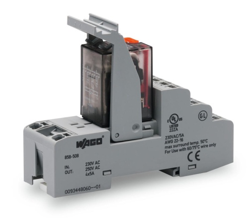 Гнездо с промышленным реле | код. 858-508 | WAGO Гнездо с промышленным реле | код. 858-508 | WAGO