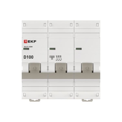Автоматический выключатель 3P 100А (D) 10kA ВА 47-100M без теплового расцепителя PROxima | код mcb47100m-3-100D-pro | EKF фото 5