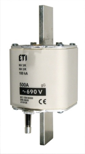 Предохранитель с ударной иглой NH-3_K/gG 400 A KOMBI 690V | код 004115123 | ETI