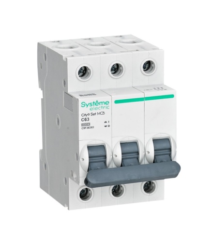 City9 Set Автоматический выключатель (АВ) С 63А 3P 6kA 400В | код C9F36363 | Systeme Electric