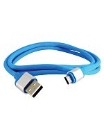 Дата-кабель, ДК 16, USB - micro USB, 1 м, силиконовая оплетка, голубой, TDM | код SQ1810-0316 | TDM