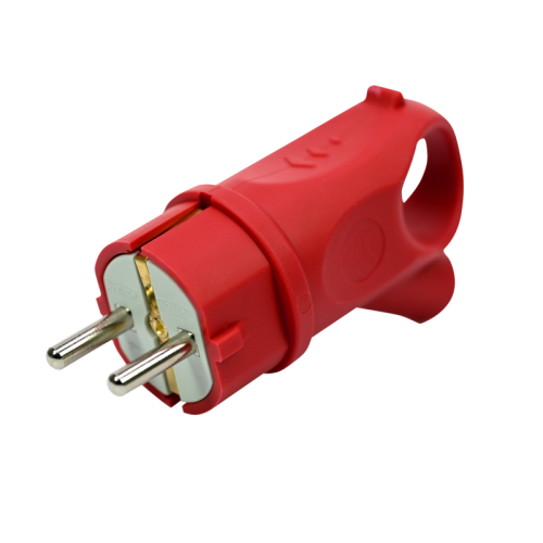 MultiSet Вилка 2К+З угловая каучуковая 16А/250В IP44 Красная | код MST1402RD | Systeme Electric фото 5