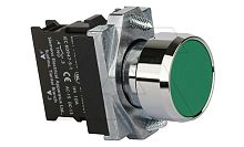 Кнопка плоская PB1S, зеленая, без фиксации, без подсветки, 1NO, 6A 230VAC/24VDC, 22mm, IP65 | код PB1S-10/g | АРТ